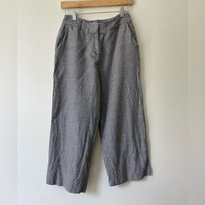 Antonio Melani Gingham Pants Cropped Wide Leg Black White Size 2
